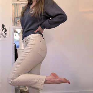 Off white ankle jeans
